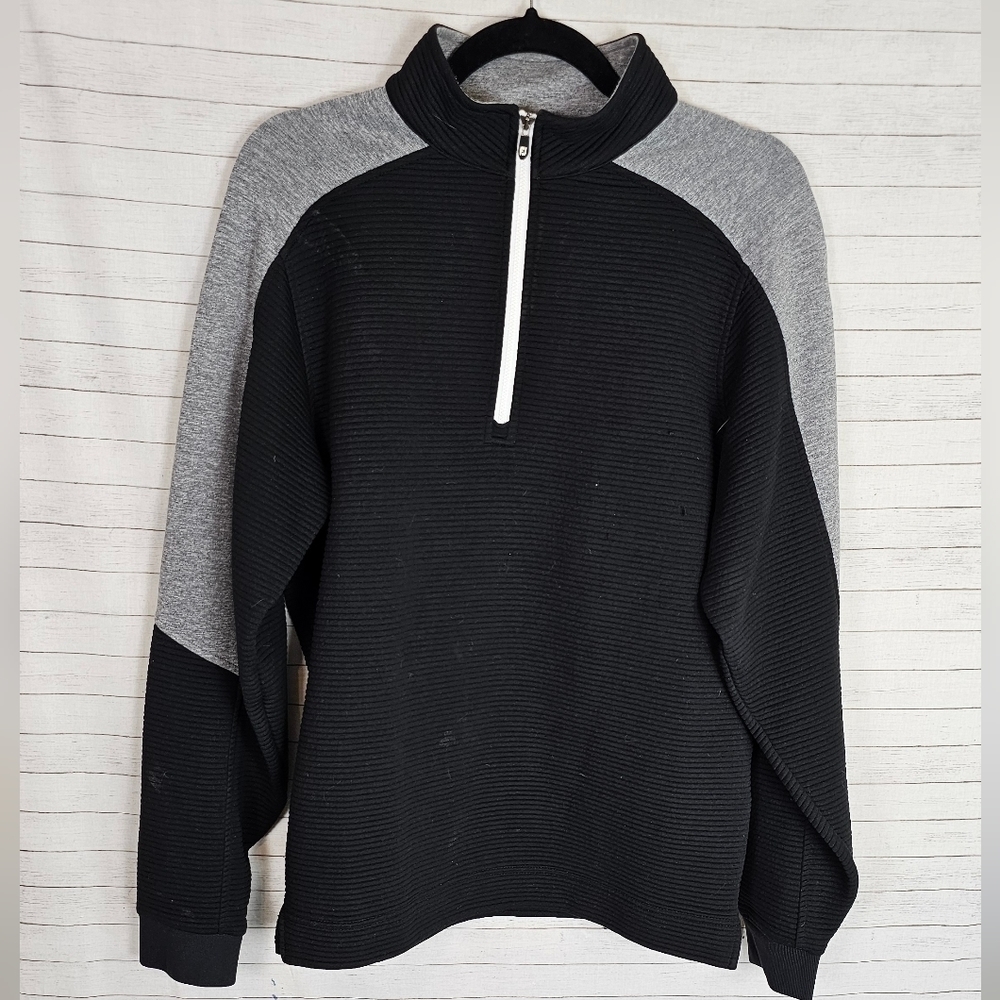 FOOTJOY QUARTER ZIP RIBBED PULLOVER, SZ SMALL